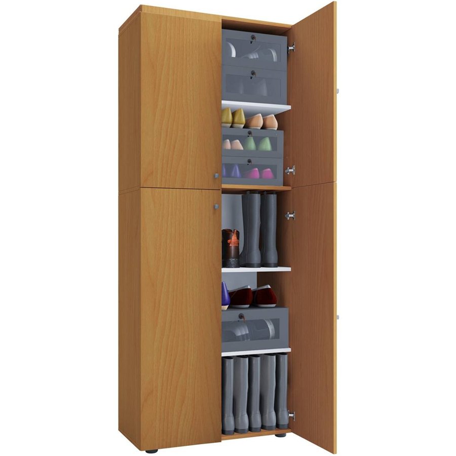 Schuhschrank Lona XXL buche Nachbildung weiß