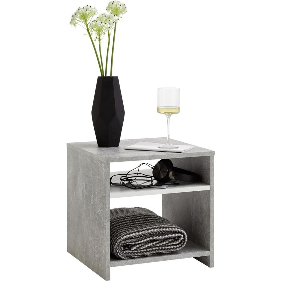 Beistelltisch Beton Optik weiß