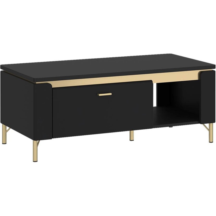 Couchtisch Norica schwarz matt gold Optik