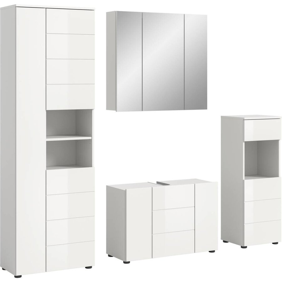 Badezimmer-Set VIRA weiß Hochglanz