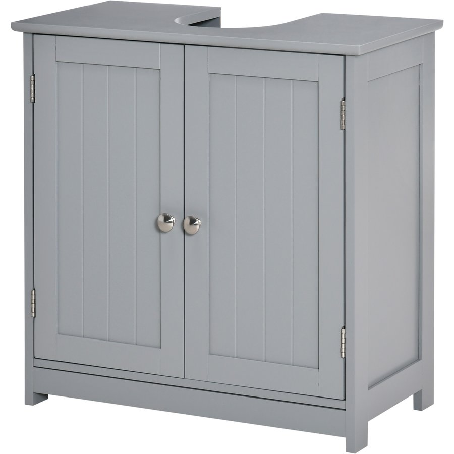 kleankin Badezimmer-Unterschrankmöbel - Waschtischmöbel - Schrank 2 Türen mit Regal