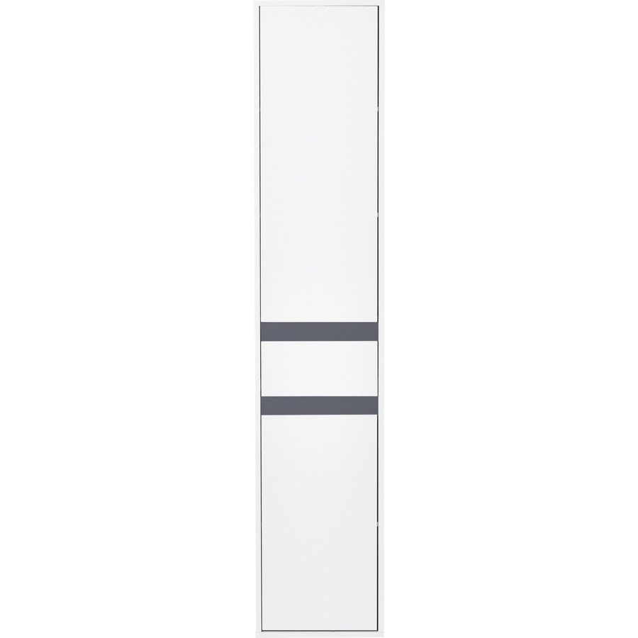 HOMCOM Hochschrank Badezimmer Aufbewahrung Zeitgenössischer Stil 2 Schränke 3 Regale und Schublade Ausziehbar Spanplatten Weiß Aosom