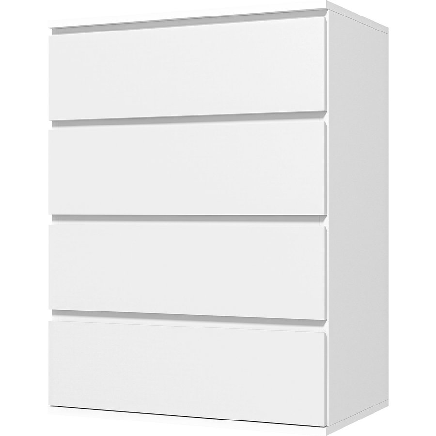 HOMCOM Kommode 4 Schubladen Schlafzimmer Aufbewahrungsmöbel modernes Design minimalistischer Stil mit sanftem Schließmechanismus, für Schlafzimmer, Wohnzimmer - 60 x 40 x 80 cm, Weiß Aosom