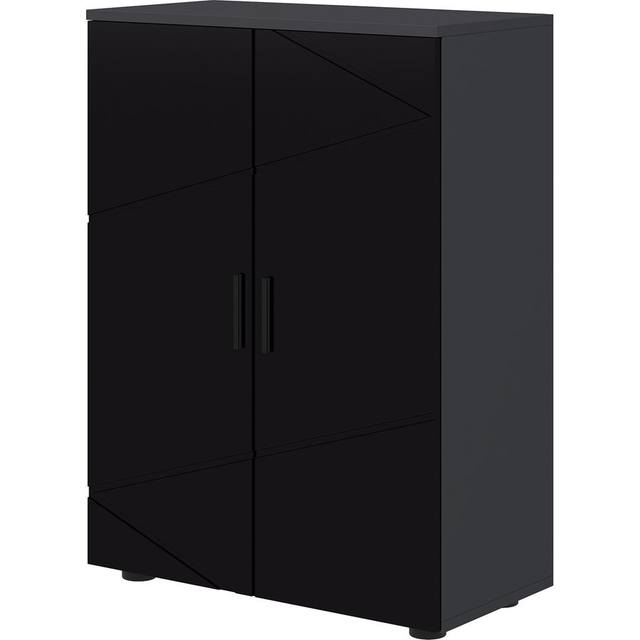 kleankin Badezimmerschrank aus Holz mit 2 Türen, Badezimmerschrank mit Soft-Close und 3 Regalen, 60x30x82 cm, Schwarz Aosom