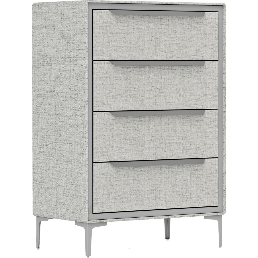 HOMCOM Kommode mit 4 Schubladen in Leinenoptik, elegante und moderne Schlafzimmerkommode mit Stahlgestell für Flur und Wohnzimmer, 60x36x88 cm, Grau Aosom