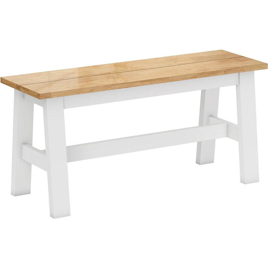 HOMCOM Küchenbank Holz, bis 240 kg, Holzbank Esszimmer, Sitzbank Schlafzimmer, 95 x 30 x 45 cm, Eiche Aosom.de