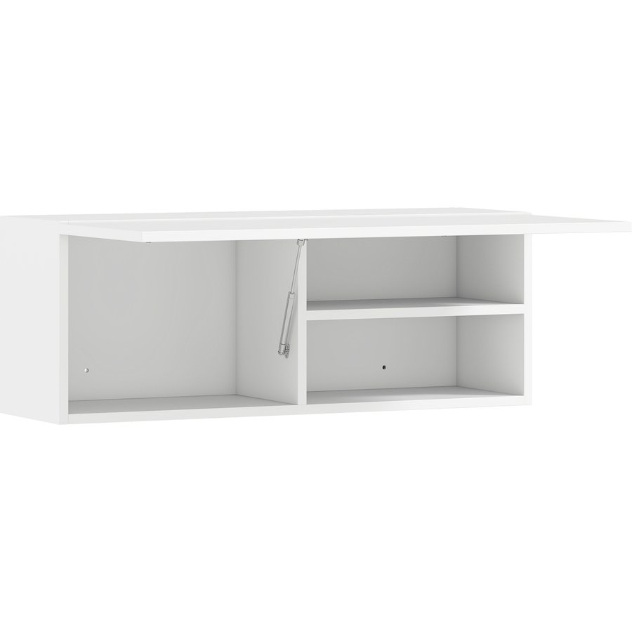 HOMCOM Badezimmerschrank Hängeschrank Wandschrank Badschrank mit nach oben klappbarer Tür, Gasdruckfeder, Einlegeboden 80 x 25 x 30 cm Weiß Aosom