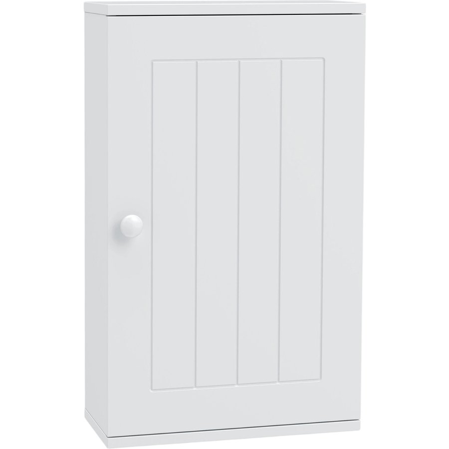 HOMCOM Wand-Badezimmerschrank, moderner hängender Badschrank mit verstellbarem Einlegeboden und Tür, für Wohn- und Eingangsbereich, platzsparend, 30x14x50 cm, Weiß Aosom