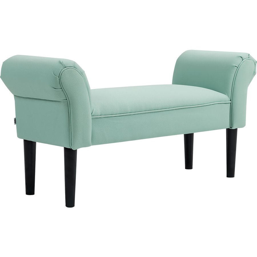 HOMCOM Bettbank, Polsterbank, Sitzbank, Flurbank für Schlafzimmer, bis 130 kg Belastbar, Segelstoff, Grün, 102 x 36 x 51 cm Aosom