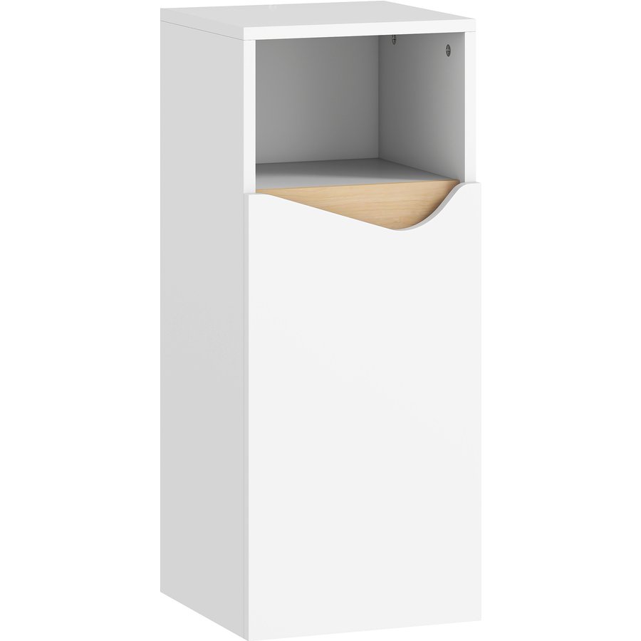 HOMCOM Badezimmerschrank Schmal Badschrank mit Verstellbaren Ablagen, offenem Fach, Soft-Close-Tür Toilettenschrank für Badezimmer, Wohnzimmer 30 x 30 x 71,5 cm Weiß Aosom