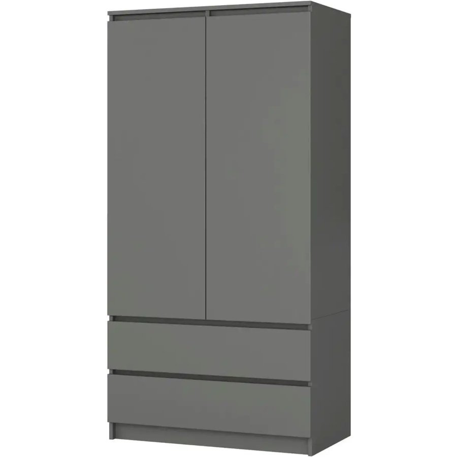 Drehtürenschrank mit 2 Schubladen Oda, grau