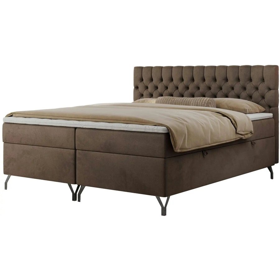 Boxbett mit Bettkasten Grimaldi, braun