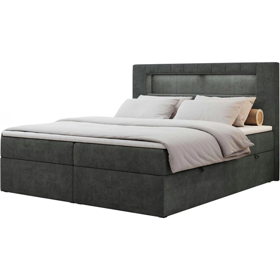 Boxbett mit Bettkasten Gold 5, grau