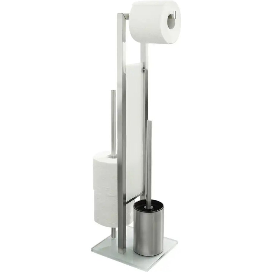WC-Stand-Garnitur "Rivalta", silber, Metall,Glas
