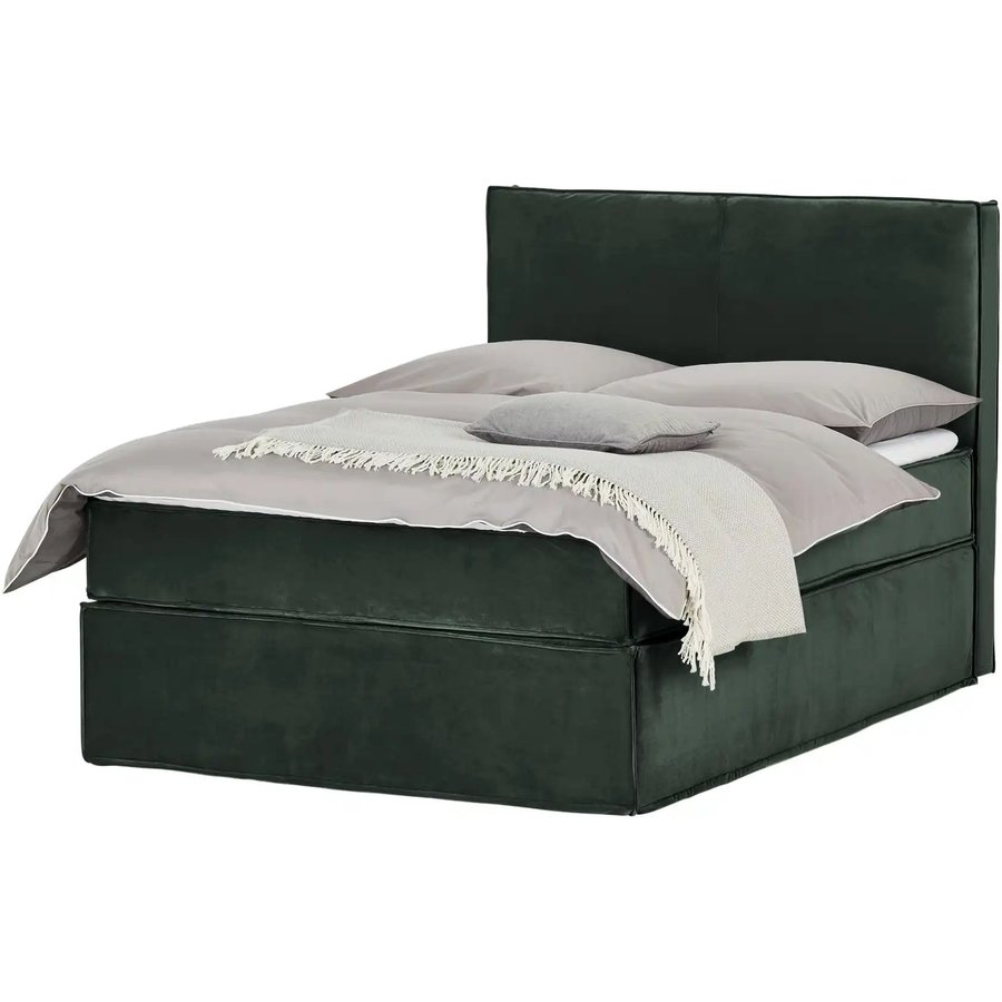 Boxi Boxspringbett 140 x 200 cm mit trendigem Keder Boxi Urban, grün