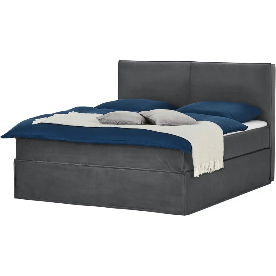 Boxi Boxspringbett 160 x 200 cm mit trendigem Keder Boxi Urban, grau