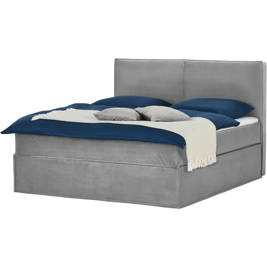 Boxi Boxspringbett 180 x 200 cm mit trendigem Keder Boxi Urban, grau