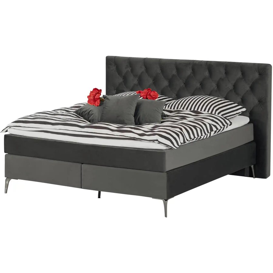 Wohnwert Boxspringbett Laesa, grau