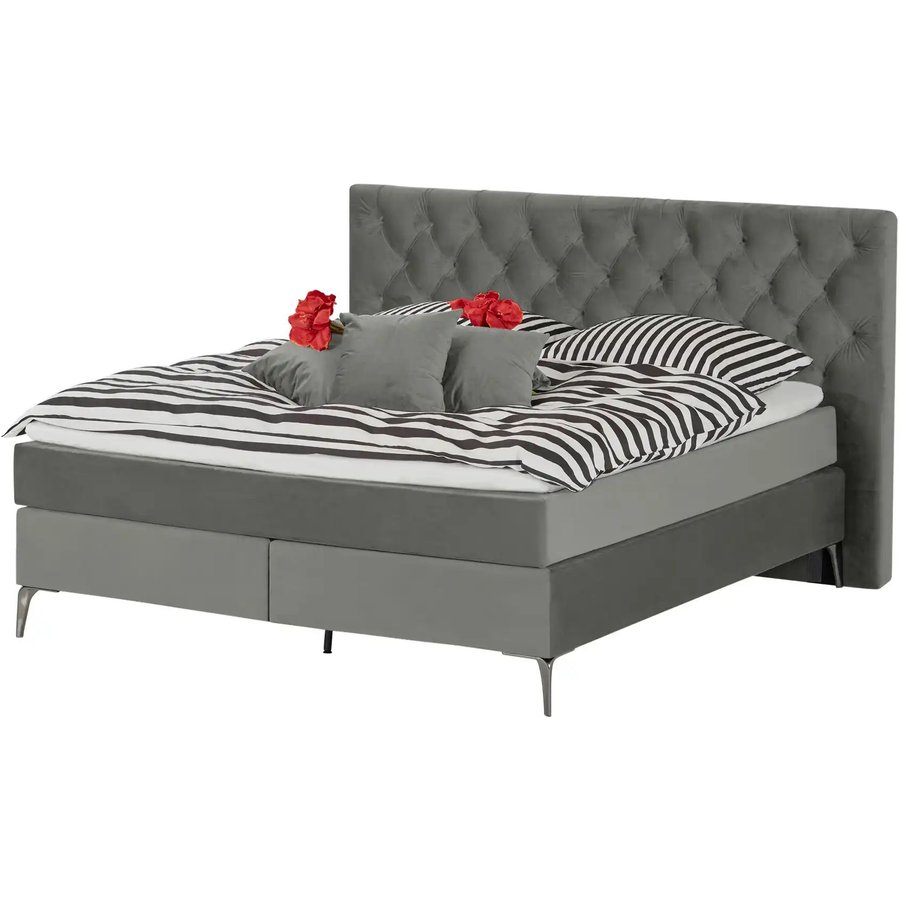 Wohnwert Boxspringbett Laesa, grau