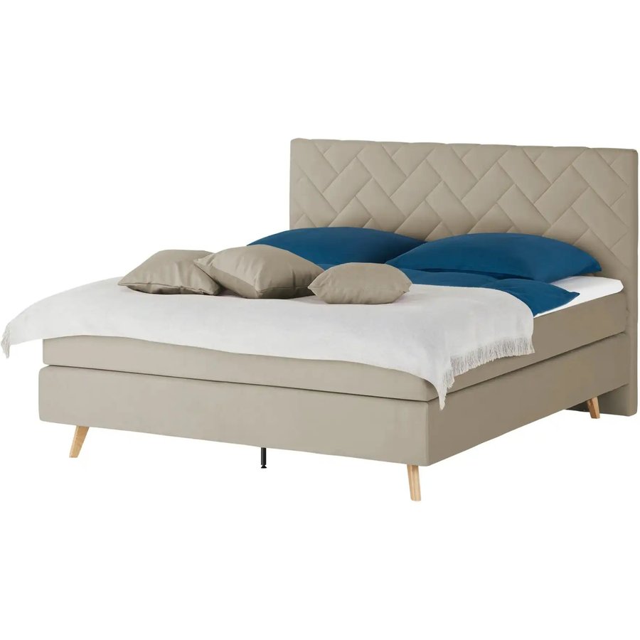 Boxspringbett Weave, beige