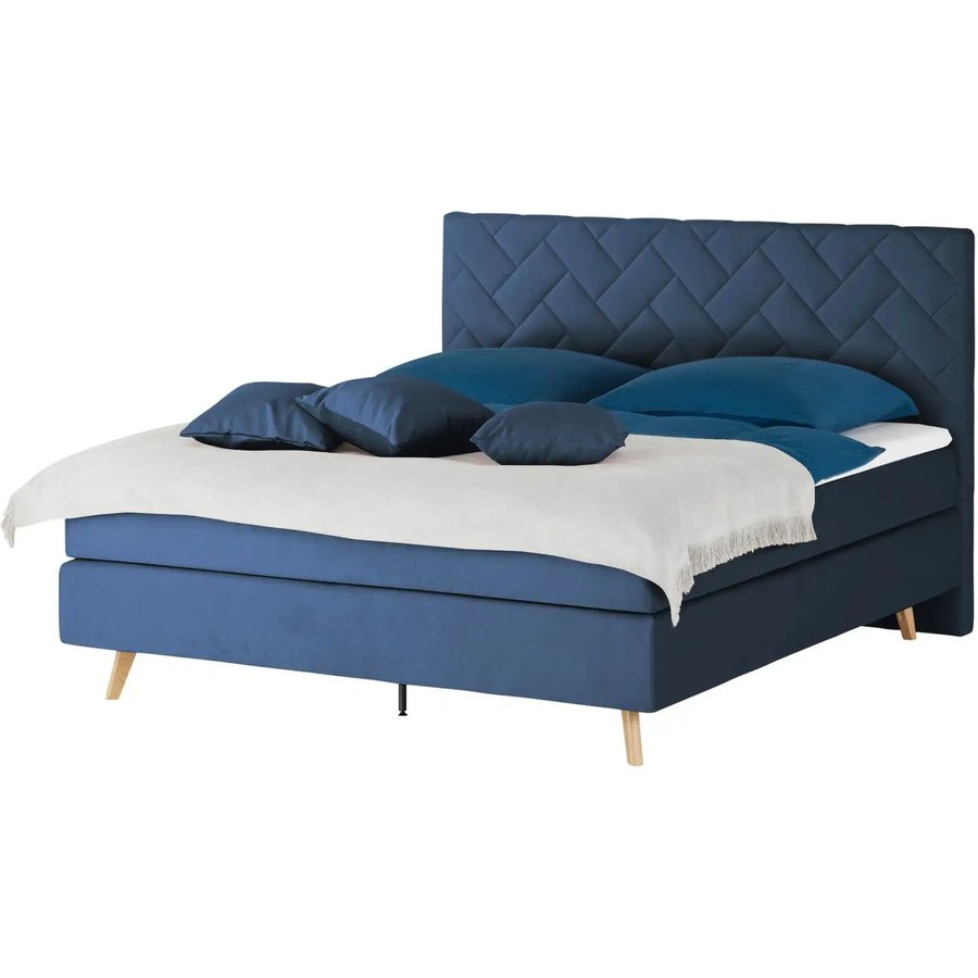 Boxspringbett Weave, blau