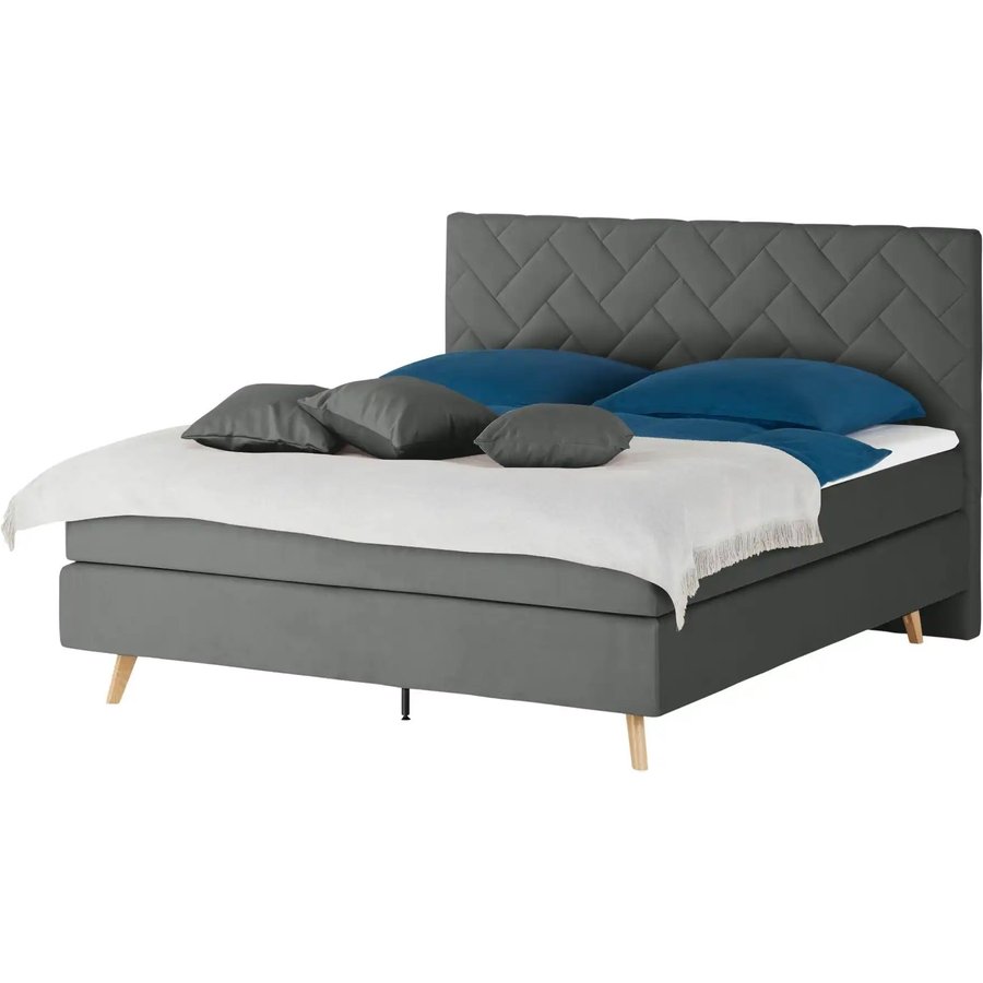 Boxspringbett Weave, grau
