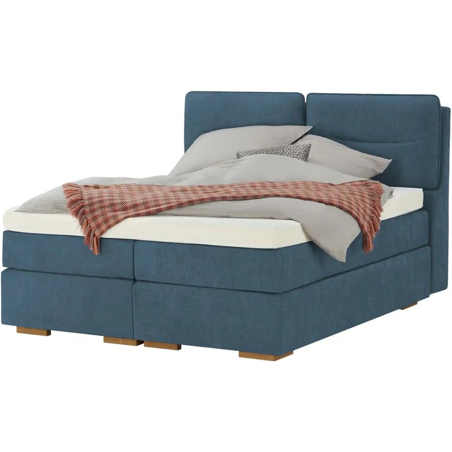 Wohnwert Boxspringbett mit Bettkasten Dormian Besta, blau