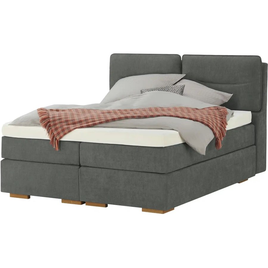 Wohnwert Boxspringbett mit Bettkasten Dormian Besta, grau