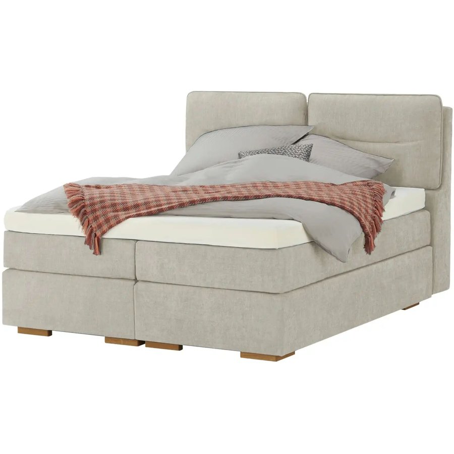 Wohnwert Boxspringbett mit Bettkasten Dormian Besta, beige