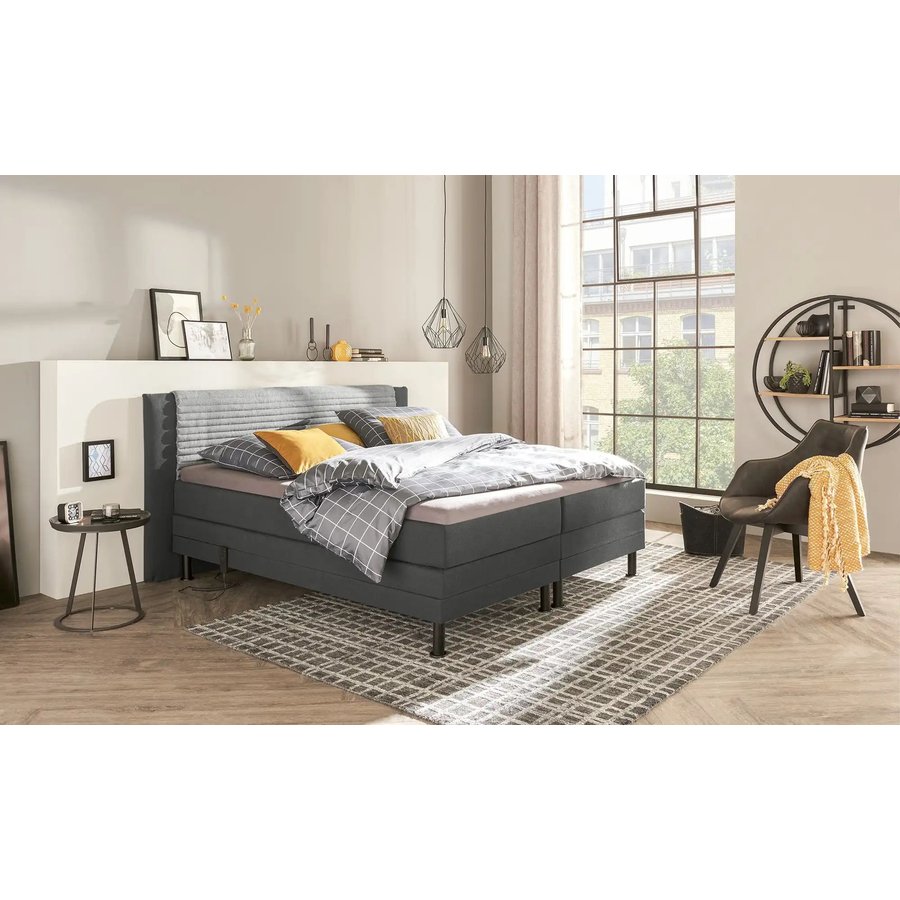Motor-Boxspringbett Synda, grau
