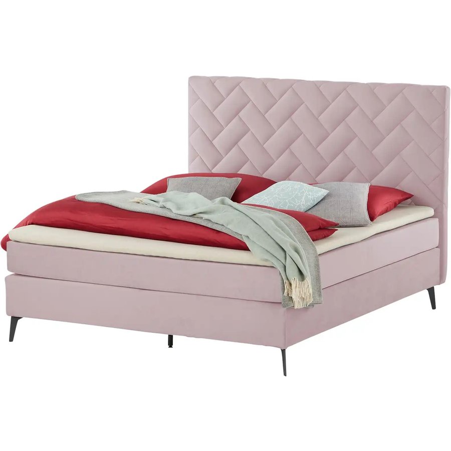 Boxspringbett Weave, rosa/pink