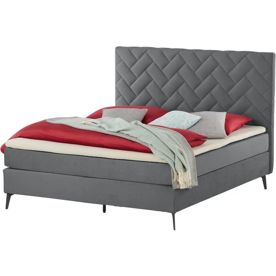 Boxspringbett Weave, grau
