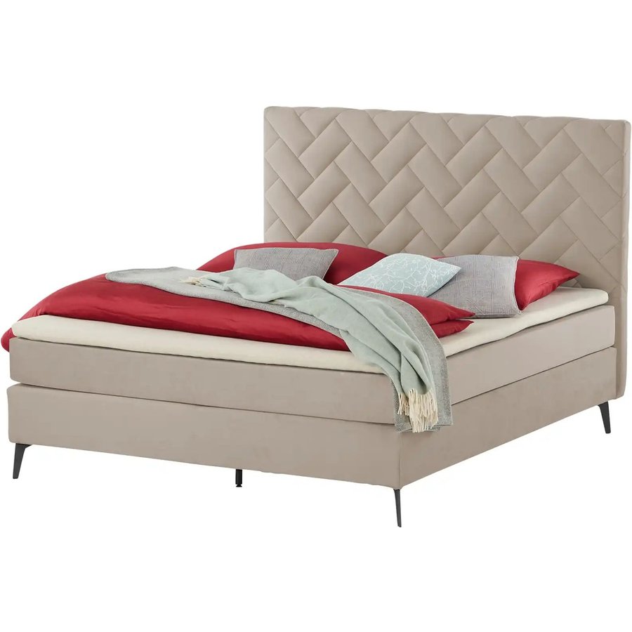 Boxspringbett Weave, beige