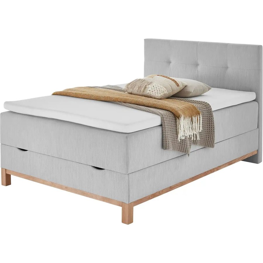 Höffner Home Boxspringbett mit Bettkasten Catania, grau