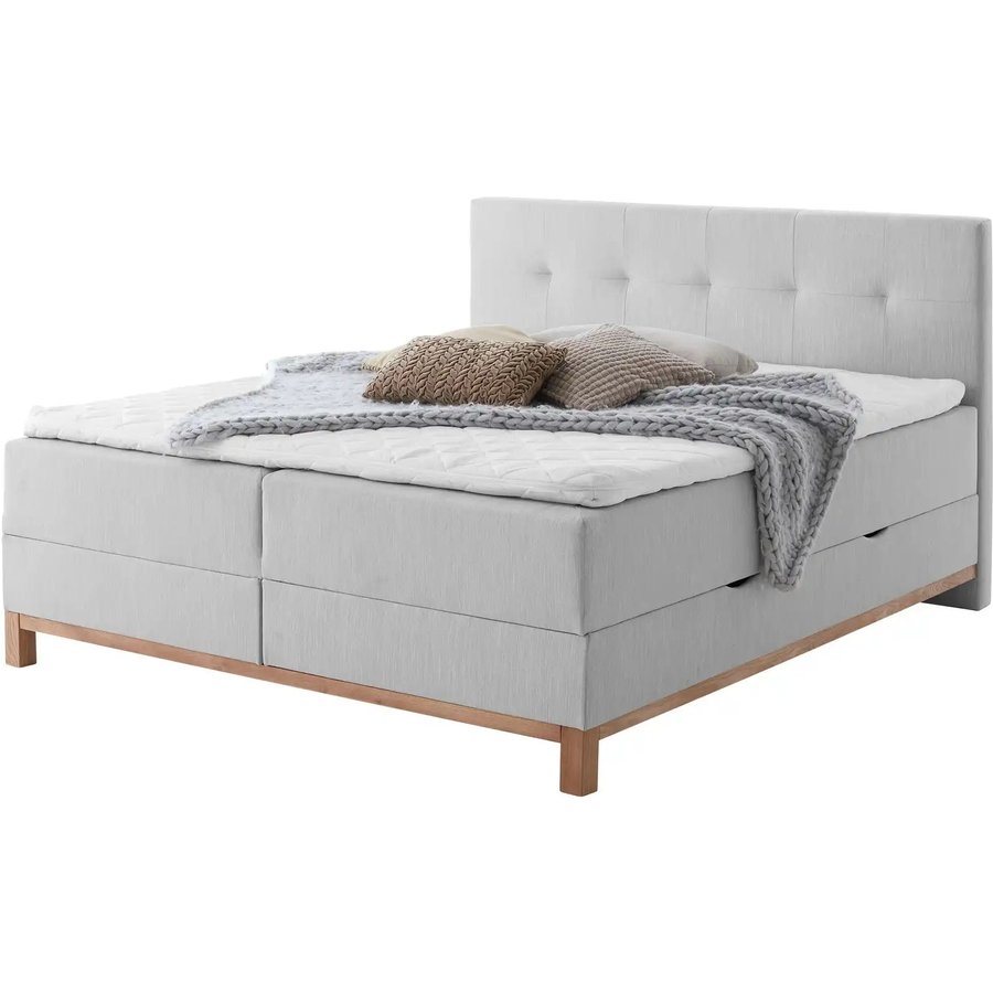 Höffner Home Boxspringbett mit Bettkasten Catania, grau