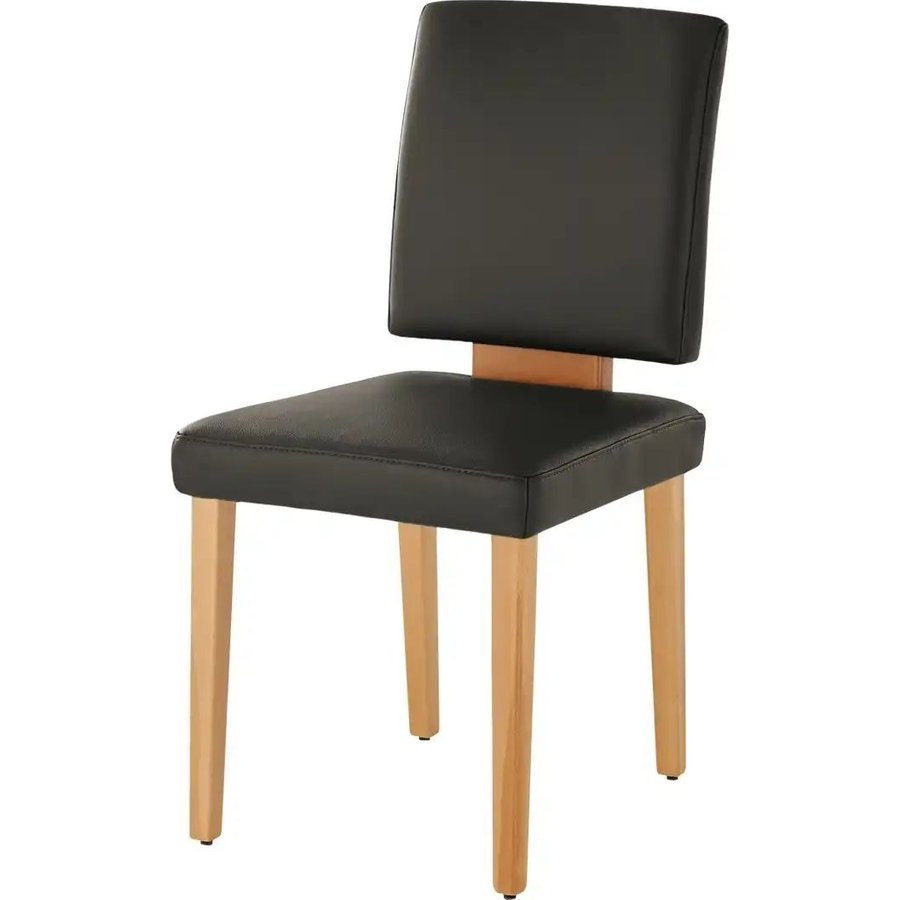 Leder-Polsterstuhl, braun