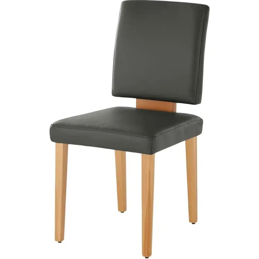 Leder-Polsterstuhl Canto III, grau