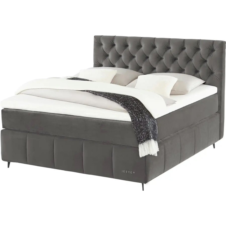 Jette Home Boxspringbett Jette Glam, grau
