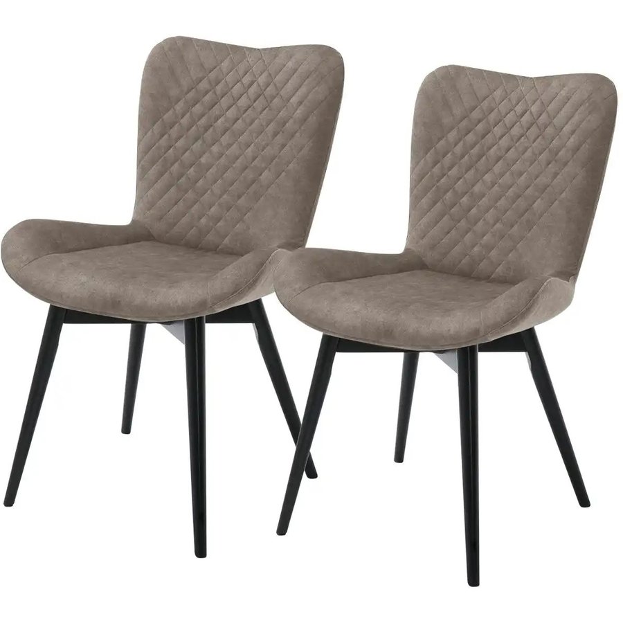 Gray & Jones 2er Set Esszimmerstuhl mit Diamant-Steppung Tierra Fuego Two, braun