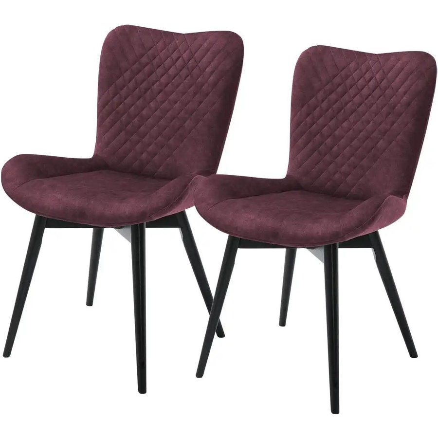 Gray & Jones 2er Set Esszimmerstuhl mit Diamant-Steppung Tierra Fuego Two, rot