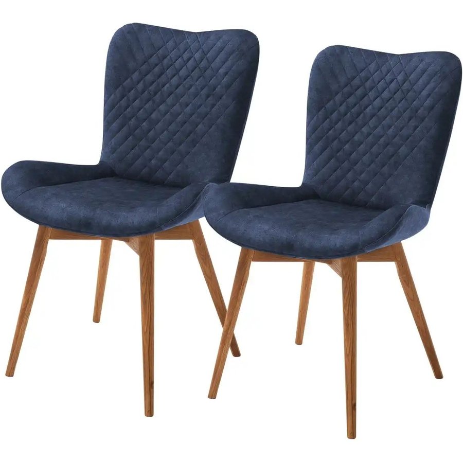 Gray & Jones 2er Set Esszimmerstuhl mit Diamant-Steppung Tierra Fuego Two, blau