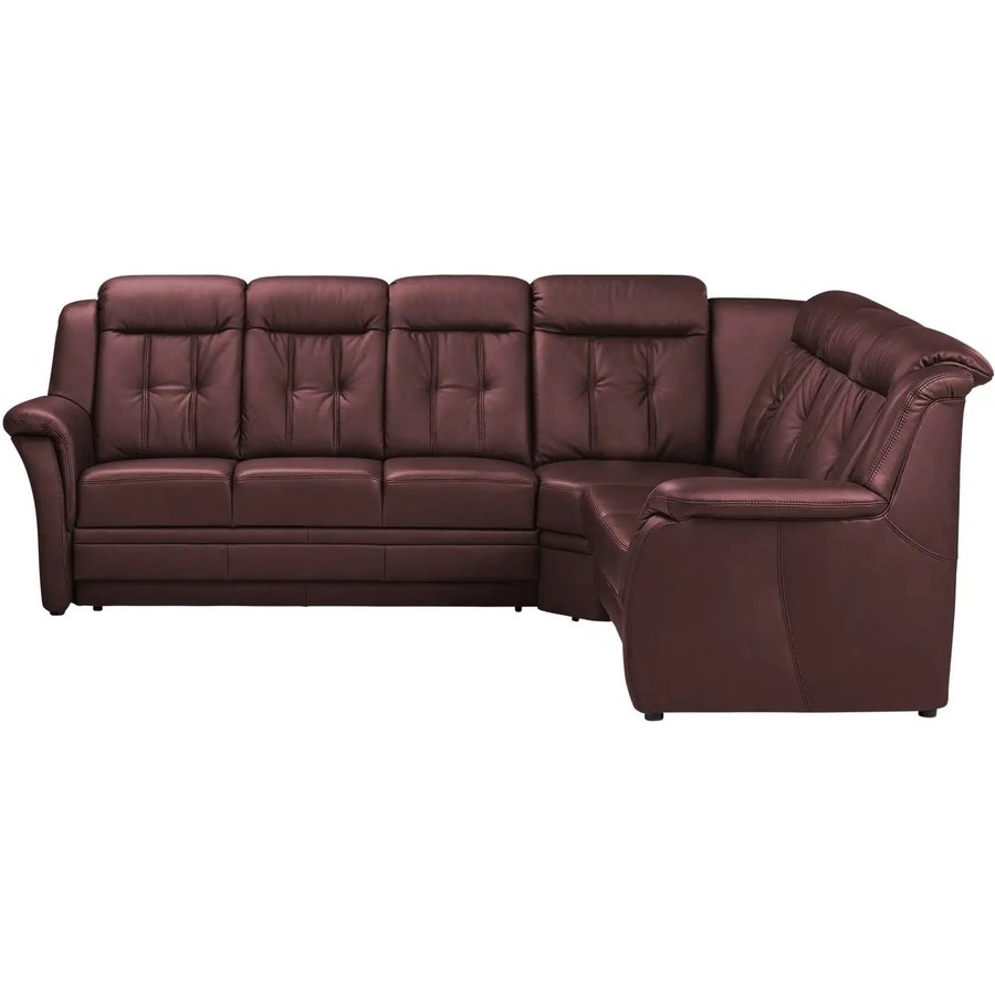 Polstermöbel Oelsa Komfort-Ecksofa aus Leder Andorra, rot