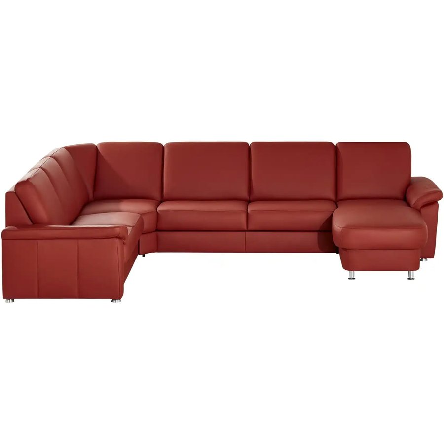 meinSofa Wohnlandschaft Leder Carolin, rot