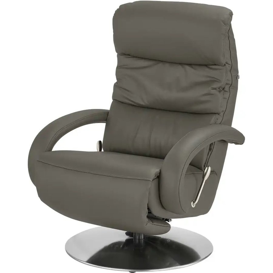 Hukla Leder-Relaxsessel Florian, grau