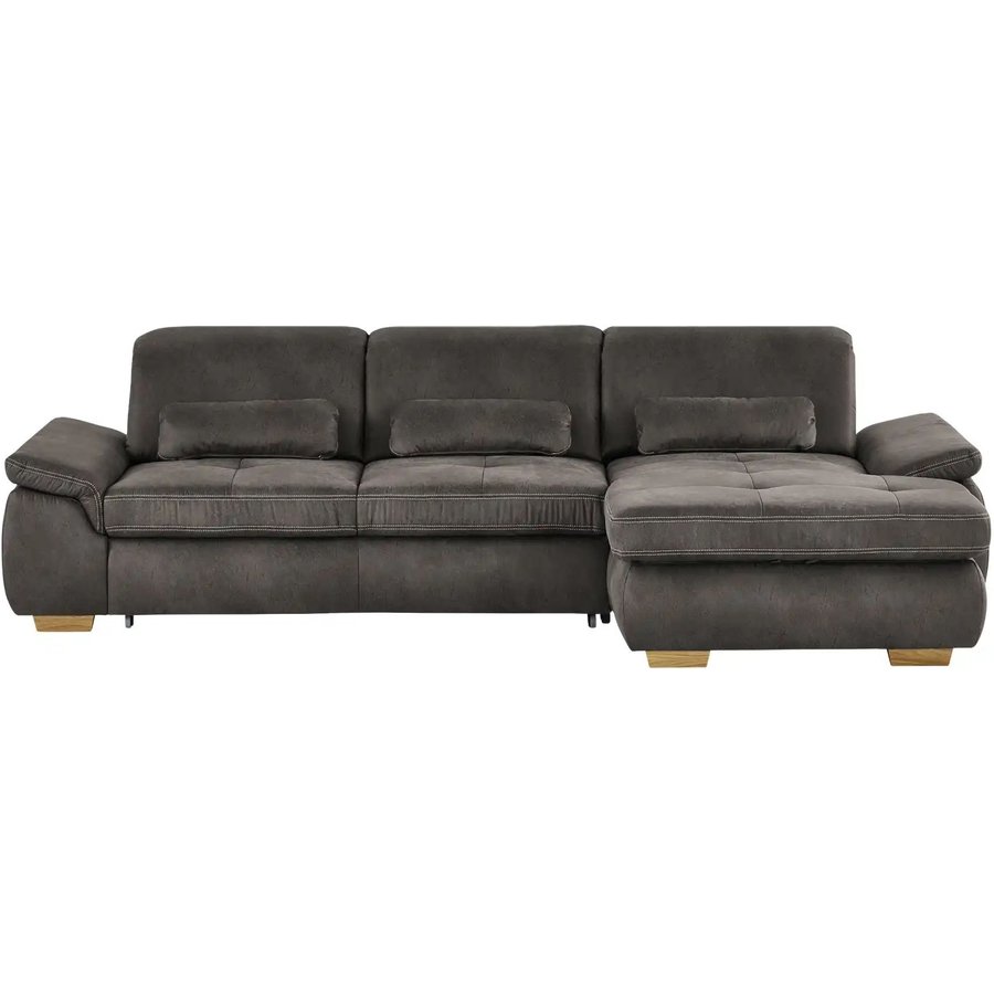 Ecksofa mit Sitztiefenverstellung Kundry, grau