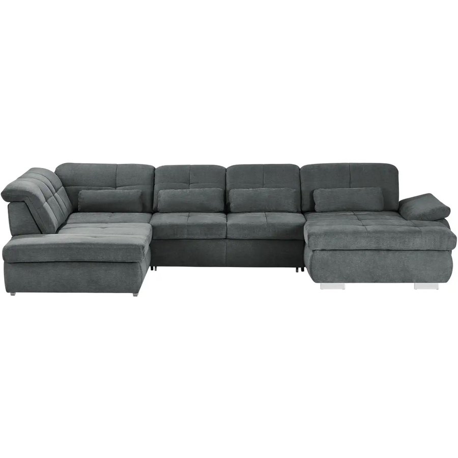 Wohnlandschaft mit Funktion Perry, grau