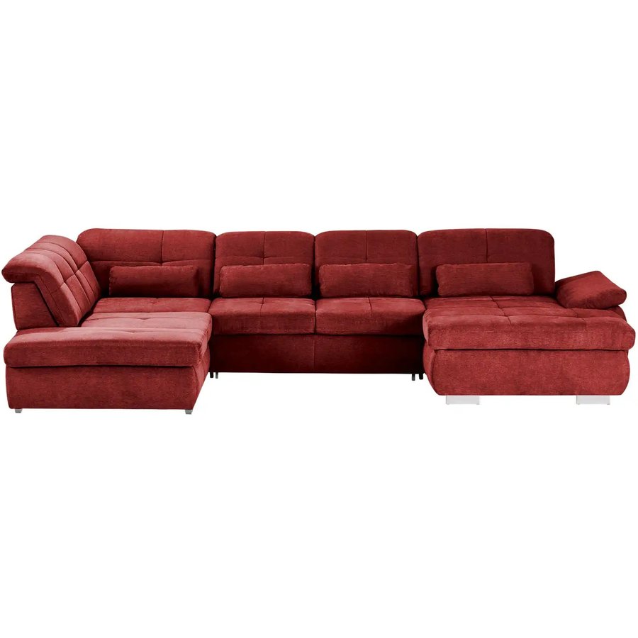 Wohnlandschaft mit Funktion Perry, rot