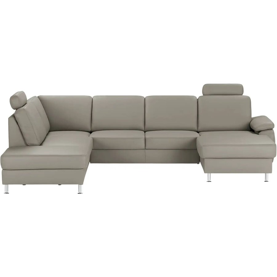 meinSofa Wohnlandschaft mit Sitz- und Rückenbezug aus Leder Kathi, grau