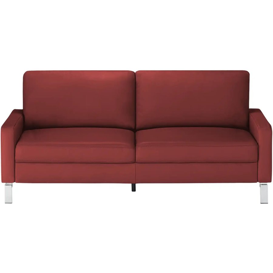 Max Schelling Ledersofa mit Winkelfüßen Maximum, rot