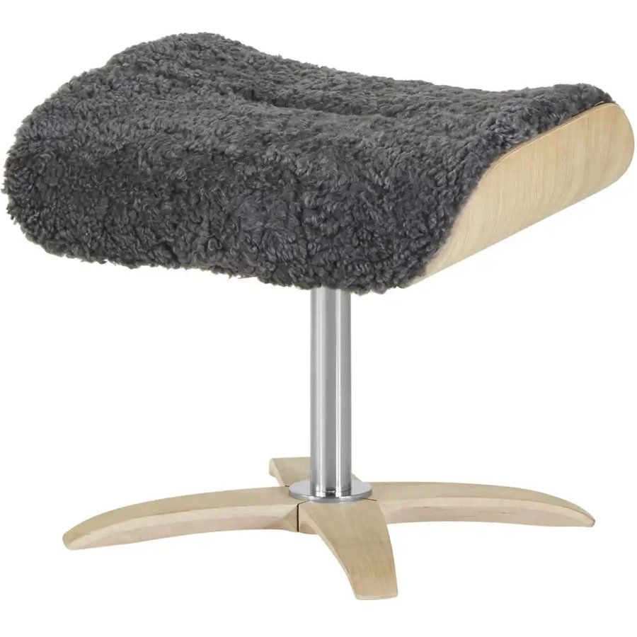 Nils Olsen Hocker aus Schaffell Balance, grau